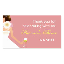 Brunette on dusty rose ensemble business card template