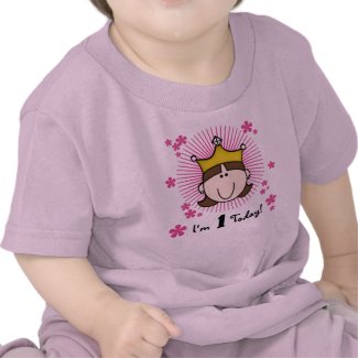 Brunette Princess 1st Birthday shirt