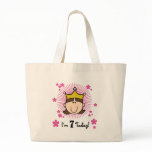 Brunette Princess 7th Birthday Canvas Bag