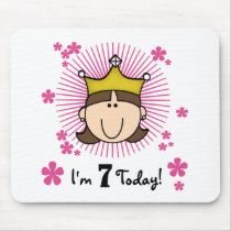 Brunette Princess 7th Birthday Mouse Mats