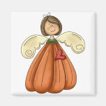 brunette pumpkin angel fridge magnets