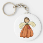 brunette pumpkin angel keychains