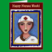 Brunette RN - Happy Nurses Week card (2) cards