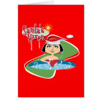 Brunette Santa's Vixen Cards