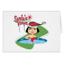 Brunette Santa's Vixen Cards