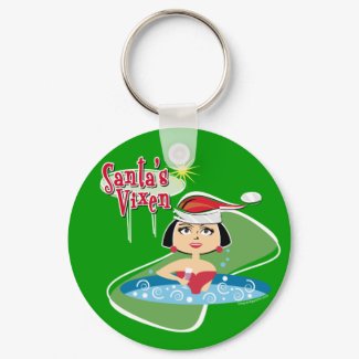 Brunette Santa's Vixen keychain