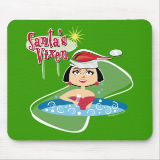 Brunette Santa's Vixen mousepad
