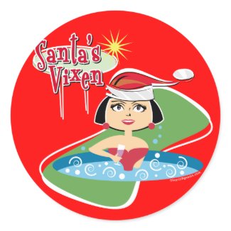 Brunette Santa's Vixen sticker