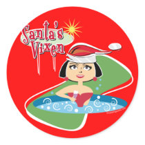 Brunette Santa's Vixen Sticker