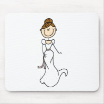 Brunette Stick Figure Bride Mousepad by stick_figures Brunette Stick Figure Bride Mousepad