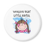 Brunettte Best Little Sister Magnets