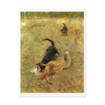 Bruno Liljefors - Beagle Dog and Fox 1885 Oil Postcards