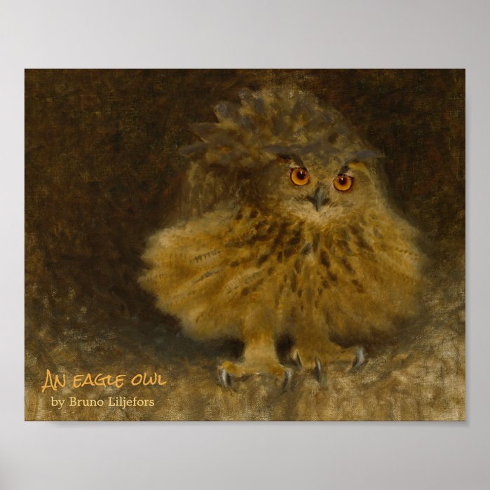 Bruno Liljefors Eagle owl CC0294 Wildlife Poster