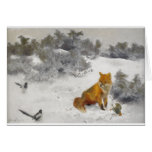 Bruno Liljefors - Fox in Winter Landscape - Oil Greeting Cards