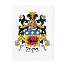 Brunot Family Crest postcards by coatsofarms Brunot Family Crest postcards