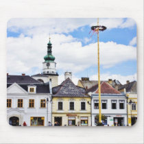 Bruntal Town Square In May With A May Pole mousepads by lifesphere Bruntal Town Square In May With A May Pole mousepads