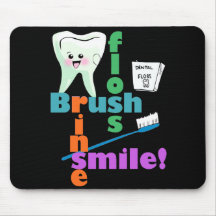 Brush Floss Rinse SMILE Mouse Pads