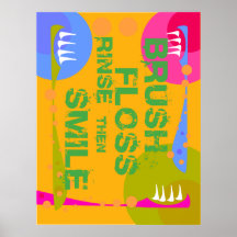 Brush Floss Rinse, then SMILE! Print