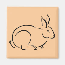 Brush stroke rabbit fridge magnets