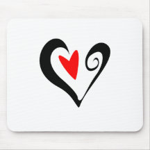 Brush Stroked Heart Valentines Day Design Mouse Pads