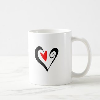 Brush Stroked Heart Valentines Day Design mug