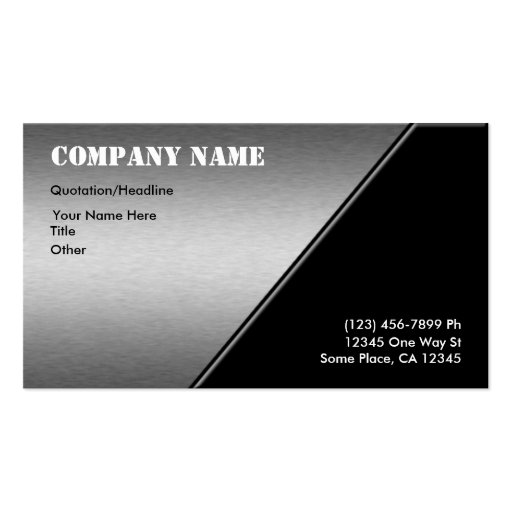 Brushed Aluminum Business Cards (front side)