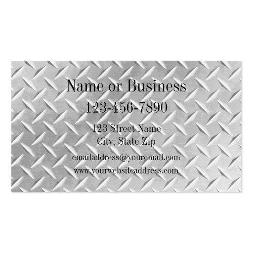 Brushed Aluminum Diamond Plate Metal Business Card (back side)