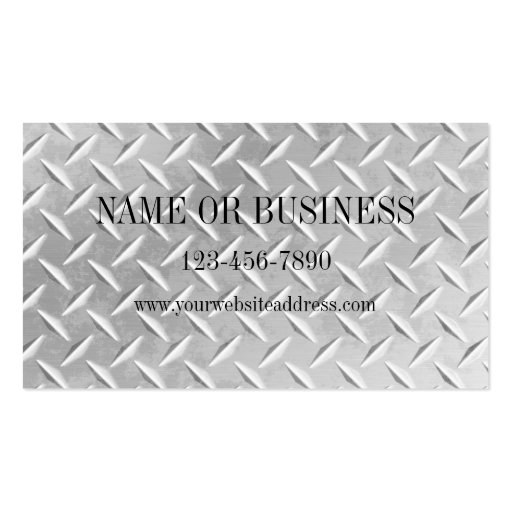 Brushed Aluminum Diamond Plate Metal Business Card (front side)