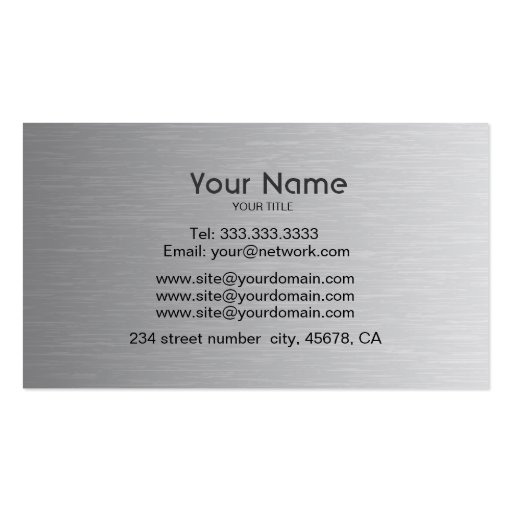 Brushed Aluminum Look Business Card Template (back side)