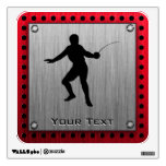 Brushed Aluminum look Fencer Wall Decal