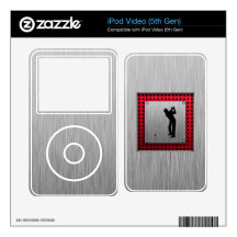 Brushed Aluminum look Golfer iPod Video Skin