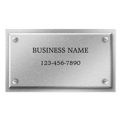 Brushed Aluminum Metal Plate Business Card (front side)