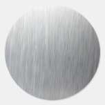 Brushed Aluminum Metal Round Stickers