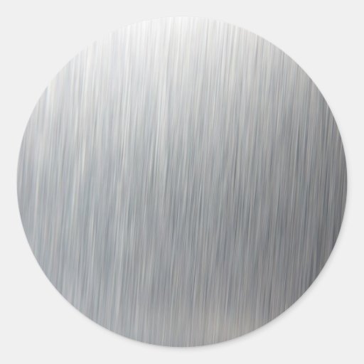 Brushed Aluminum Metal Classic Round Sticker Zazzle