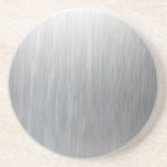 Brushed Aluminum Metallic Textured Drink Coaster