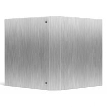 Brushed Aluminum Stainless Steel Textured 3 Ring Binder