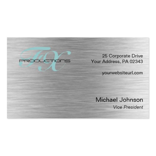 Brushed Aluminum Stainless Steel Textured Business Card (back side)