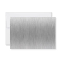 Brushed Aluminum Stainless Steel Textured Personalized Invite