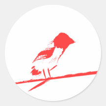 Brushed Bird(red) Stickers