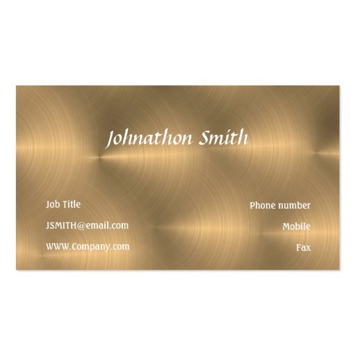 Brushed gold business card template (back side)
