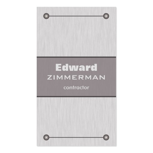 Brushed Metal: Aluminum Textured Business Card (front side)