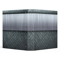 Brushed Metal Diamond Plate Template 3 Ring Binder