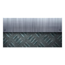Brushed Metal Diamond Plate Template Custom Photo Card