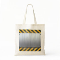 Brushed Metal Hazard Construction Layout Canvas Bags