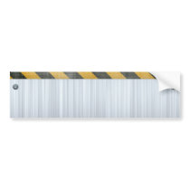 Brushed Metal Hazard Construction Layout Bumper Sticker