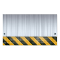 Brushed Metal Hazard Construction Layout Business Card