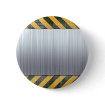 Brushed Metal Hazard Construction Layout Button