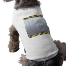 Brushed Metal Hazard Construction Layout Pet Tshirt