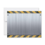 Brushed Metal Hazard Construction Layout Custom Announcements