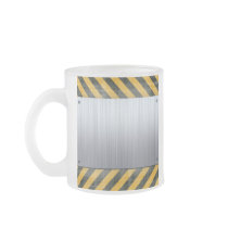 Brushed Metal Hazard Construction Layout Mugs